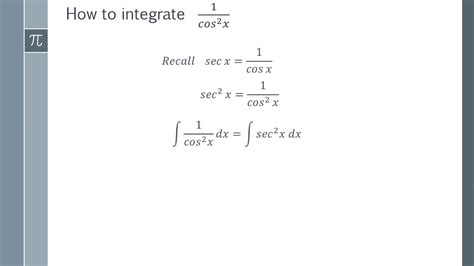 How to integrate 1/cos^2x - Made Super Easy - YouTube