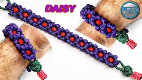 How to make Paracord Bracelet DAISY Beautiful Flower's Macrame Bracelet Knot and Loop - YouTube