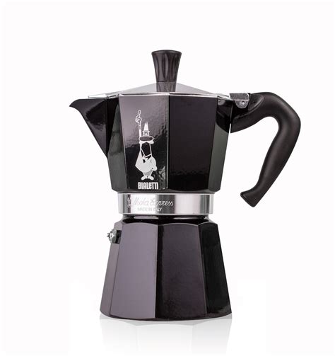 Cafetera Italiana Bialetti Moka Color Negra 6 tazas unica y original ...