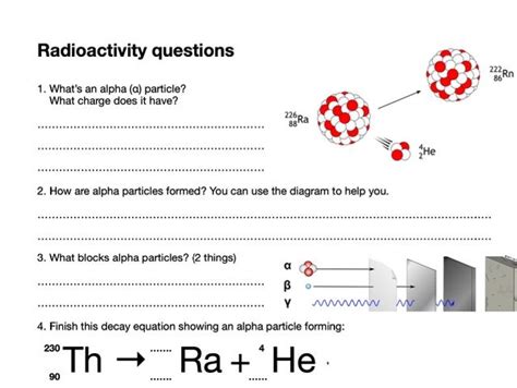 Edexcel radioactivity types worksheet, 9-1 GCSE | Teaching Resources