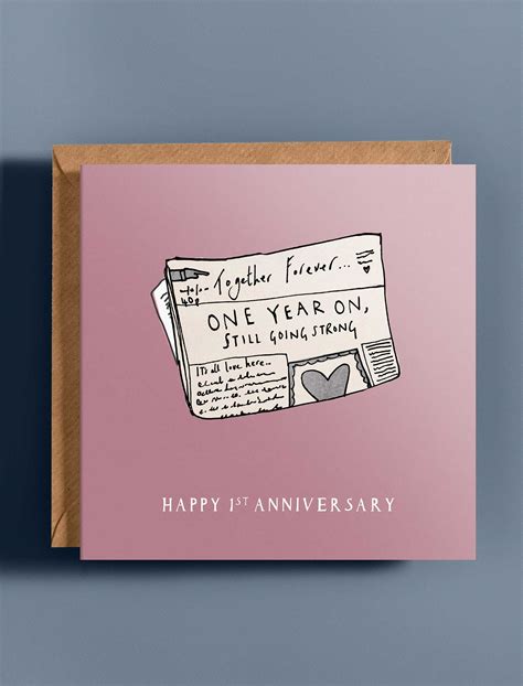 Wedding Anniversary Greetings Card - Katie Cardew Illustrations