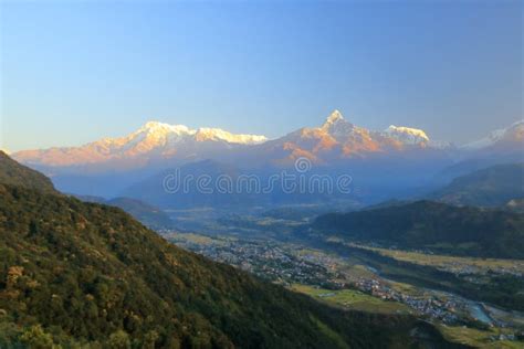 Morning View, Sunrise at Annapurna Mountain Range from Pokhara, Nepal Stock Image - Image of ...