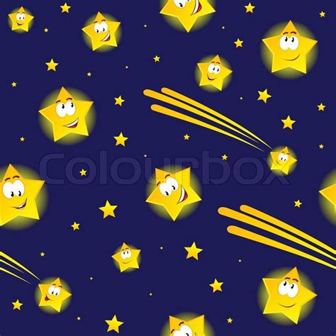 Cartoon stars in night sky | Stock vector | Colourbox