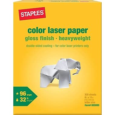 Staples Color Laser Paper, 8 1/2" x 11", Glossy, 300/Pack | Staples®