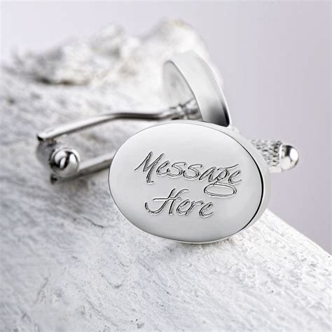 Engraved Cufflinks, Silver Plated Oval – The Cufflink Store