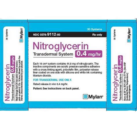 Mylan Nitroglycerin Transdermal Patches 0.4 mg/hr, 30 Count ...