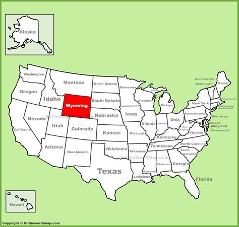 Wyoming location on the U.S. Map