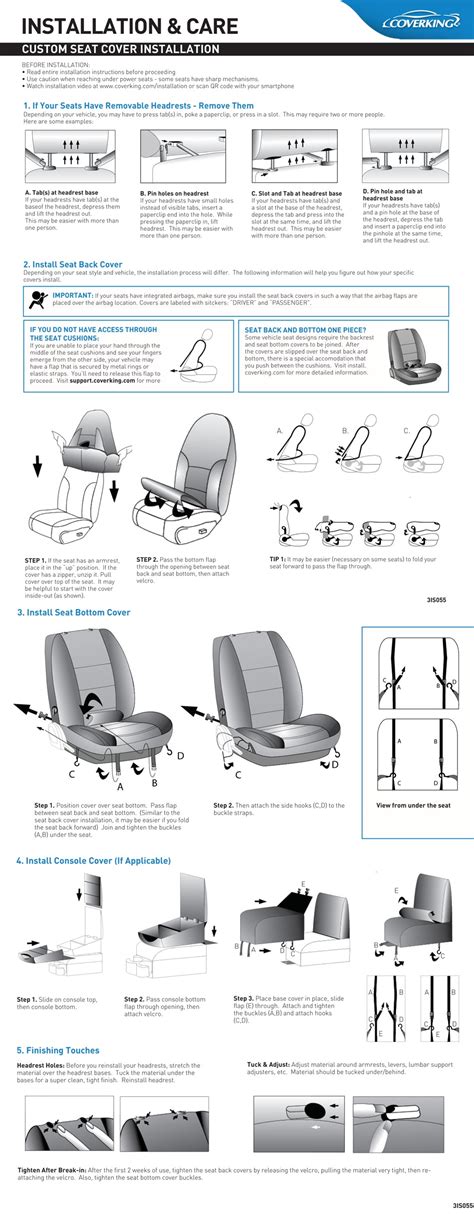 Custom Seat Covers Installation Instructions