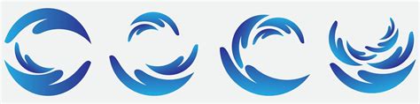 Set Blue wave logo vector. water wave illustration template design ...