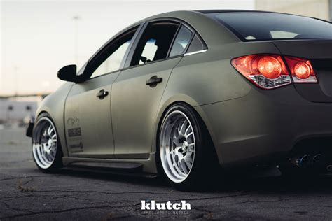 Stanced Matte Green Chevy Cruze on Deep Dish Klutch Wheels — CARiD.com ...