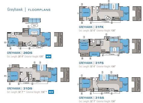 2011 Jayco Greyhawk class C motorhome floorplans | Floor plans, Rv ...