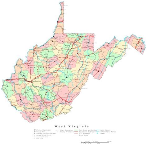 West Virginia Printable Map