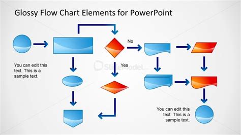 Flow Chart PowerPoint Slide Glossy Style - SlideModel