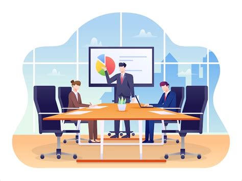 Premium Vector | Boardroom Illustration, Board of Directors having Meeting in the Office.