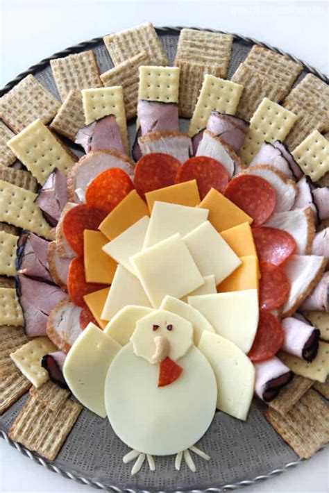 Thanksgiving turkey cheese platter