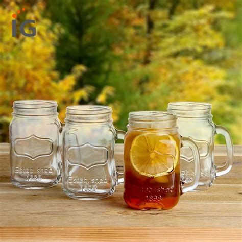 Bulk Glass Pint Jar Mugs,16 Oz. Mason Jar W/handle,Mason Jar Glass 16oz - Buy Bulk Glass Pint ...