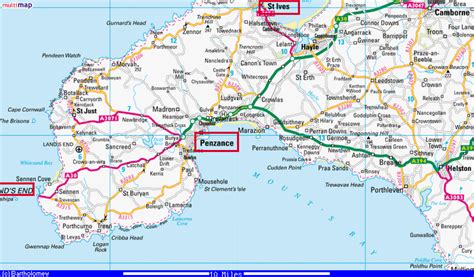 PENZANCE MAP - TravelsFinders.Com