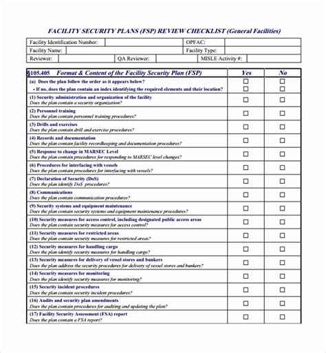 Physical Security Audit Checklist