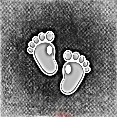 Black and white baby footprint free image download