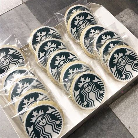 Starbucks logo cookies great for party favors! Lead time: 3-5 days. Shipping: We ship our cookie ...