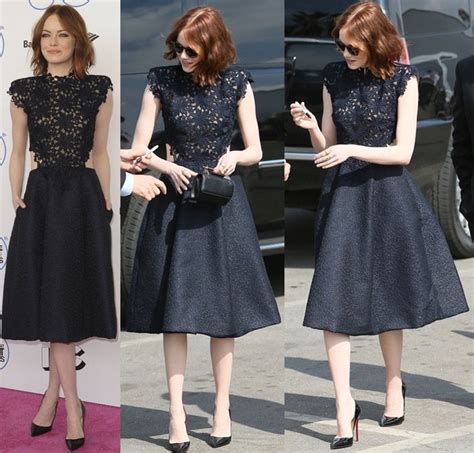 Emma Stone in Gorgeous Dress with Boring Pumps at Spirit Awards