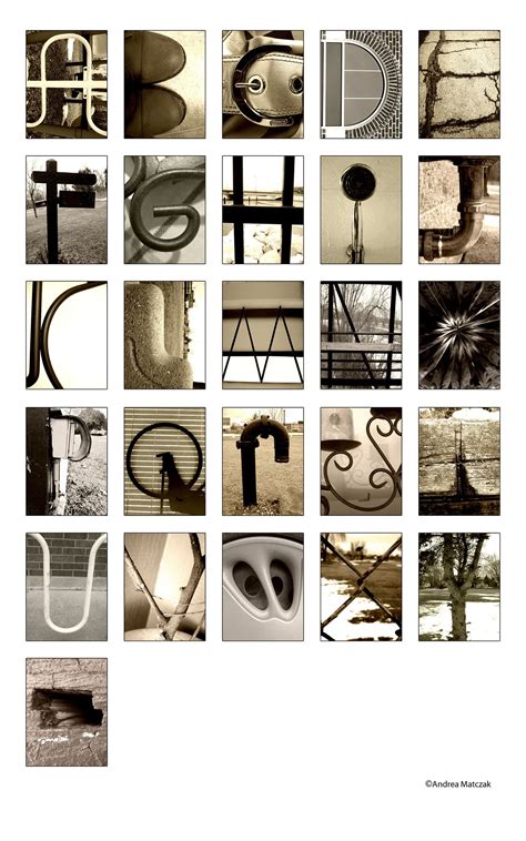 Typography project photographing objects that resemble letters of the ...