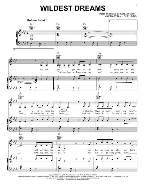 Wildest Dreams | Sheet Music Direct