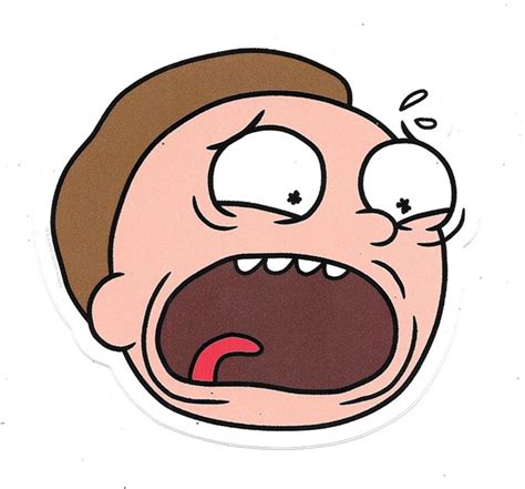 Rick and Morty Animated TV Series Morty Face Screaming Peel Off Image Sticker Decal | Starbase ...