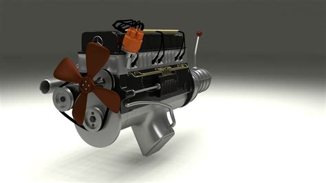 Mercedes 300SL Engine 3D Model .obj .stl .blend .dae - CGTrader.com