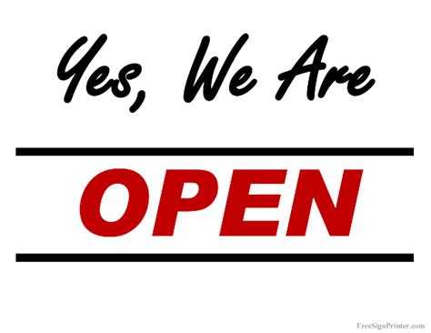 Printable We are Open Sign - Print Open Signs