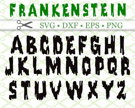 FRANKENSTEIN SVG FONT-Cricut & Silhouette Files SVG DXF EPS PNG ...