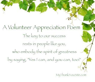 Thank You Poems For Volunteers