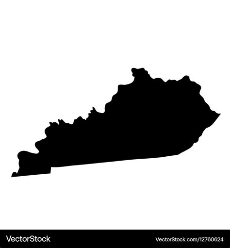 Map of the US state Kentucky Royalty Free Vector Image