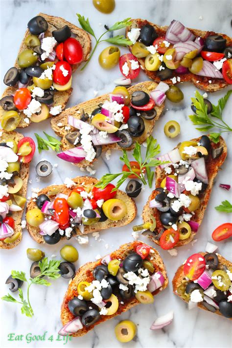 Mixed olive bruschetta | สูตรอาหาร | อาหาร