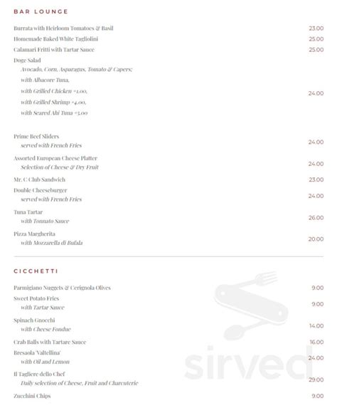 Mr C's menu in Chalmette, Louisiana, USA