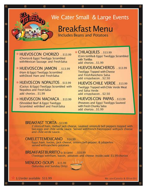 Breakfast Menu