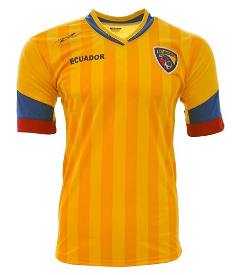 Ecuador New Arza Soccer Jersey Yellow/Blue 100% Polyester - Soccer-European