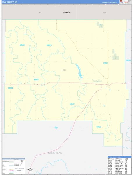 Wall Maps of Hill County Montana - marketmaps.com