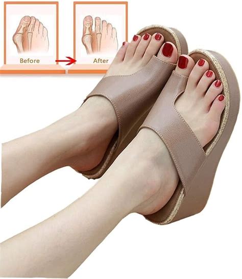 MMW Women Bunion Sandals Summer Comfy Slippers for Big Toe, Bunion Corrector Platform Sandals ...