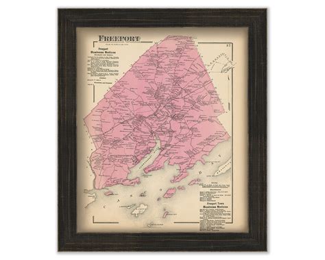 FREEPORT, Maine 1871 Map, Replica or Genuine ORIGINAL