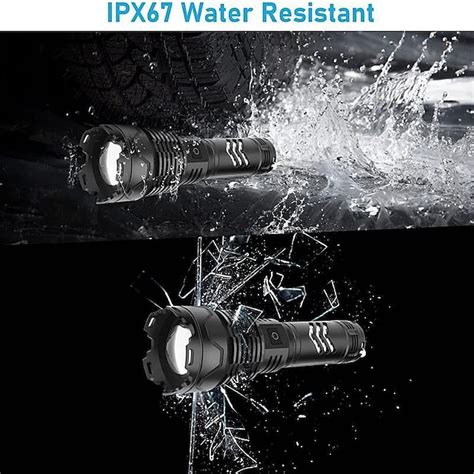 Flashlights High Lumens Rechargeable, 120000 Lumen Flashlight xhp160 Zoomable Brightest ...