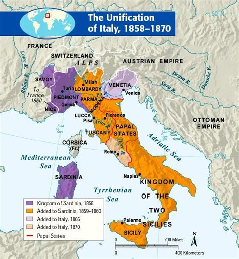 The Unification of Italy, 1858 - 1870. Italian... - Maps on the Web