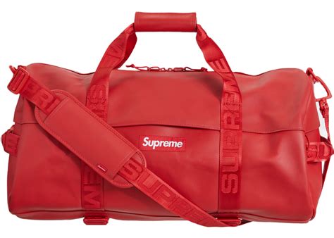 Supreme Leather Duffle Bag Red - FW23 - US