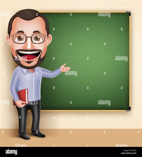 Professional Old Professor Teacher Man Vector Character Speaking or Talking with Blank ...