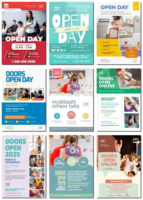 School Open Day Poster Templates