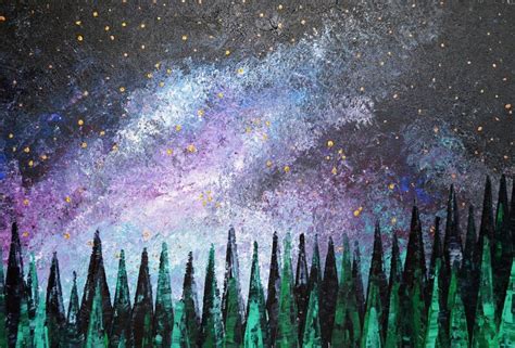 Large Galaxy Night Sky Painting Home Decor Constellation Gold - Etsy