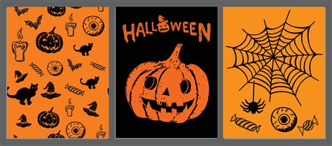 Halloween symbols hand drawn illustrations 12321715 Vector Art at Vecteezy