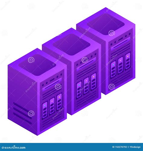 Server Rack Icon, Isometric Style Stock Vector - Illustration of host, internet: 152270792