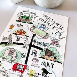 Murray KY Map Print Murray Kentucky Print Kentucky Wall - Etsy