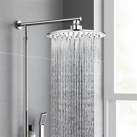 Stoneway 8" Rainfall Shower Head High Pressure Large ABS Polish Chrome Finish with Filter for ...